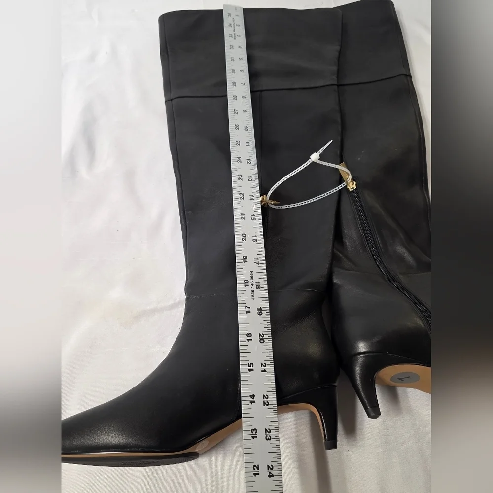 Vince Camuto Iana Black Leather Over the Knee Boots Womens Size 7 Wide Calf